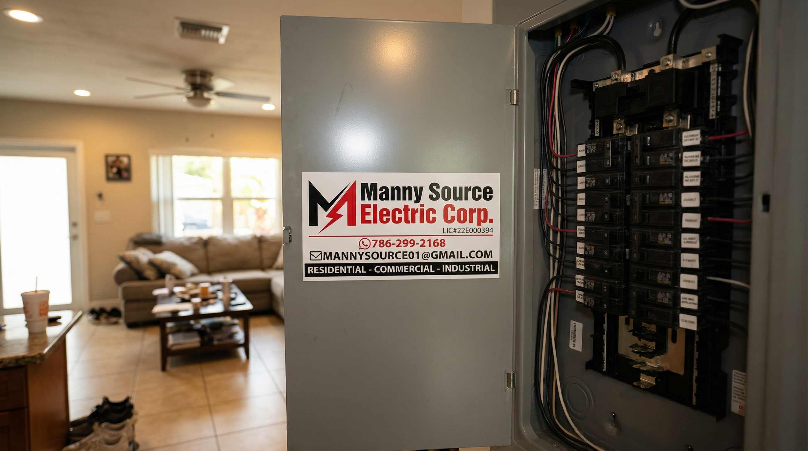 Residential electrical panel installation by Manny Source Electric Corp